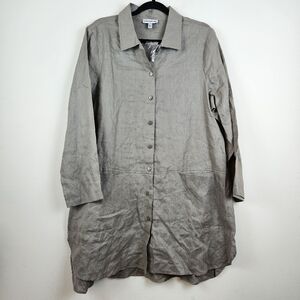 Feelgoodstore 100% Linen Shirt dress Size 1X NWOT